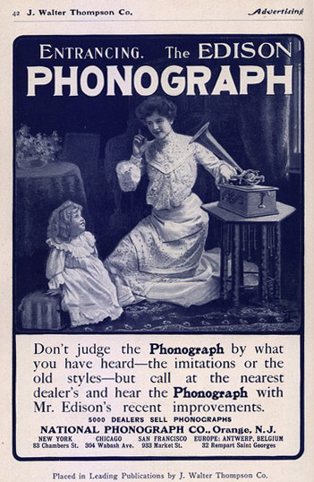 Edison phonograph advertisement (source: Library of Congress)