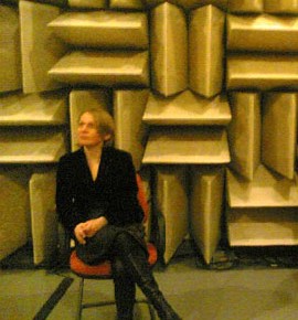 Sarah Angliss in semi-anechoic chamber