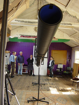 The infrasonic pipe in Tim Hunkin's shed