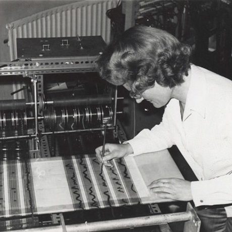 Daphne Oram at the Oramics Machine